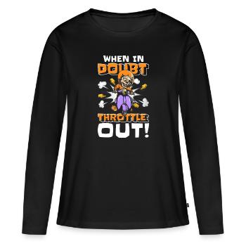Retro Comicfigur Cartoon Illustration - Frauen Premium Bio Langarmshirt - Schwarz - Vorne - Julia (174cm)
