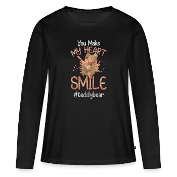 Cuddly Toy Offspring Toy Bear - Women's Premium Organic Long Sleeve Shirt - black - Front - Julia (174cm)