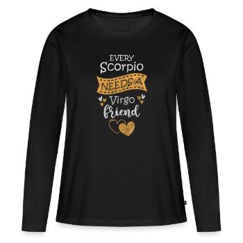 Astrologie du zodiaque - T-shirt manches longues Premium bio Femme - noir - Devant - Julia (174cm)