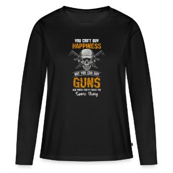 Armes, tir sportif, revolvers - T-shirt manches longues Premium bio Femme - noir - Devant - Julia (174cm)