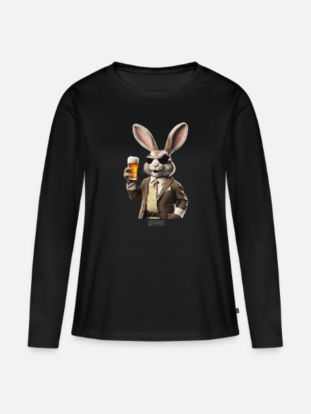 Hasi - Frauen Premium Bio Langarmshirt - Schwarz