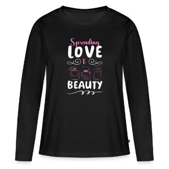 Parfum Odeur Parfum Spray Amoureux - T-shirt manches longues Premium bio Femme - noir - Devant - Julia (174cm)