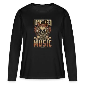 Musik Musikschule Musikverein Musikstil - Frauen Premium Bio Langarmshirt - Schwarz - Vorne - Julia (174cm)