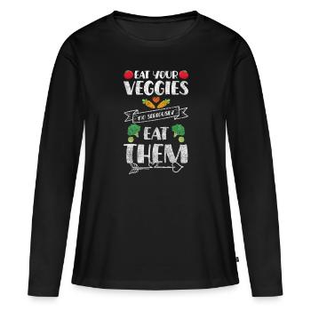 Profession Habitudes alimentaires - T-shirt manches longues Premium bio Femme - noir - Devant - Julia (174cm)