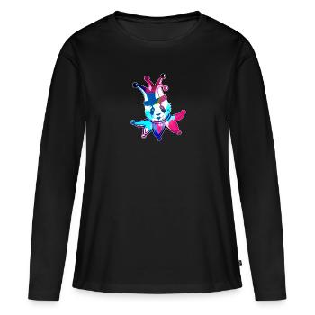 arlequin, panda, illustration, pantomime, panda coloré - T-shirt manches longues Premium bio Femme - noir - Devant - Julia (174cm)