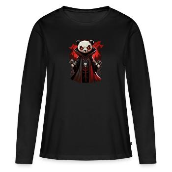 Panda Vampire - T-shirt manches longues Premium bio Femme - noir - Devant - Julia (174cm)