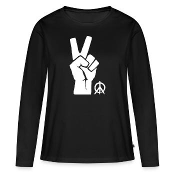 Résistance pacifique politique - T-shirt manches longues Premium bio Femme - noir - Devant - Julia (174cm)