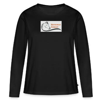 Reitschule Schraut Logo - Frauen Premium Bio Langarmshirt - Schwarz - Vorne - Julia (174cm)