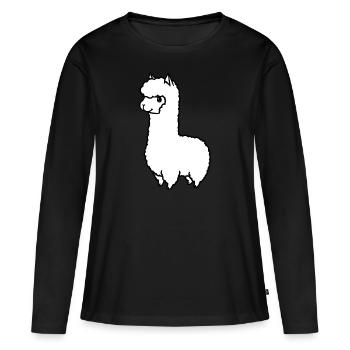Llama lama alpaca - T-shirt manches longues Premium bio Femme - noir - Devant - Julia (174cm)
