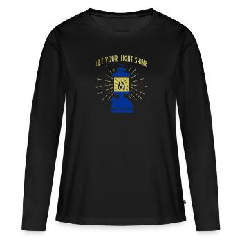 Lampe lumière nuit lumière flamme lumière sombre feu - T-shirt manches longues Premium bio Femme - noir - Devant - Julia (174cm)