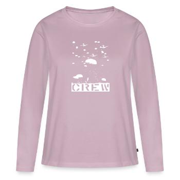 Vintage de la seconde guerre mondiale - Airborne - Parachutiste - Parachutes - T-shirt manches longues Premium bio Femme - rose poudré - Devant - Julia (174cm)