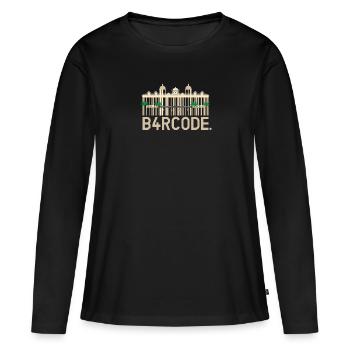 B4RCODE. Monaco - Women's Premium Organic Long Sleeve Shirt - black - Front - Julia (174cm)