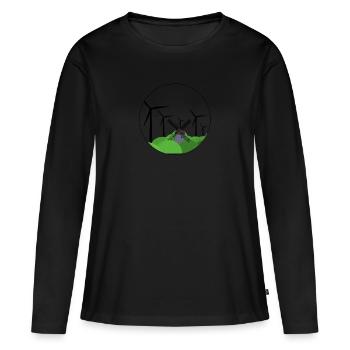 Éolienne / Moulin à vent - T-shirt manches longues Premium bio Femme - noir - Devant - Julia (174cm)