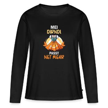 Damen Mei Dirndl Tracht Bayrisch Trachten Ersatz - Frauen Premium Bio Langarmshirt - Schwarz - Vorne - Julia (174cm)