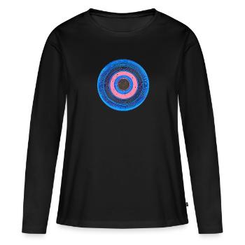 Oeil, Oeil Bleu, Mauvais Oeil, Nazar, Fatima - T-shirt manches longues Premium bio Femme - noir - Devant - Julia (174cm)