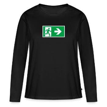 la voie de sauvetage autocollant panneau de secours sortie droit go - T-shirt manches longues Premium bio Femme - noir - Devant - Julia (174cm)