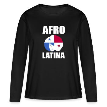 Afro Latina - T-shirt manches longues Premium bio Femme - noir - Devant - Julia (174cm)