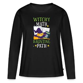 Witch Math Haunted Path Comptable Halloween - T-shirt manches longues Premium bio Femme - noir - Devant - Julia (174cm)