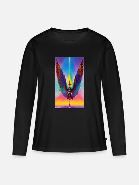 Wings of Liberation - Frauen Premium Bio Langarmshirt - Schwarz