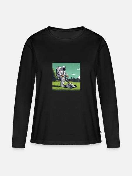 Spacemower - Frauen Premium Bio Langarmshirt - Schwarz
