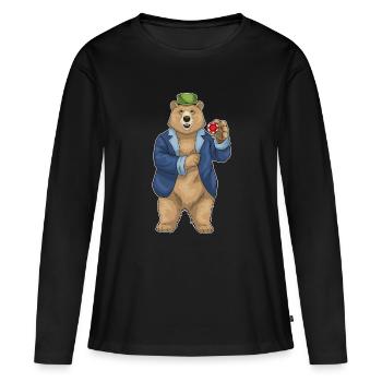 Bear Poker Jetons de poker - T-shirt manches longues Premium bio Femme - noir - Devant - Julia (174cm)