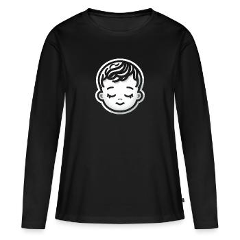 Baby Kopf Schlaf - Frauen Premium Bio Langarmshirt - Schwarz - Vorne - Julia (174cm)
