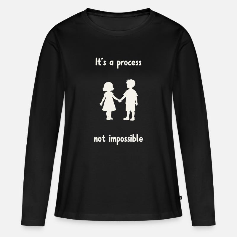 Es ist nicht unmöglich. - Frauen Premium Bio Langarmshirt - Schwarz