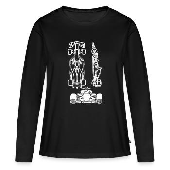 Rennauto Technik-Blueprint – Modernes Design - Frauen Premium Bio Langarmshirt - Schwarz - Vorne - Julia (174cm)