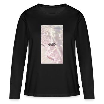 Graphique d’affirmation de manifestation - T-shirt manches longues Premium bio Femme - noir - Devant - Julia (174cm)