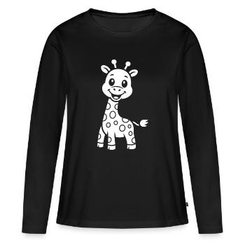 Motif de Safari pour enfants en silhouette de girafe - T-shirt manches longues Premium bio Femme - noir - Devant - Julia (174cm)