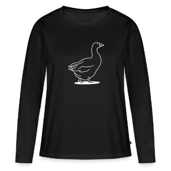 Gans - Frauen Premium Bio Langarmshirt - Schwarz - Vorne - Julia (174cm)