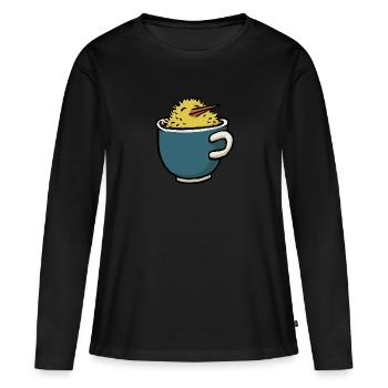 Coupe poussins - T-shirt manches longues Premium bio Femme - noir - Devant - Julia (174cm)