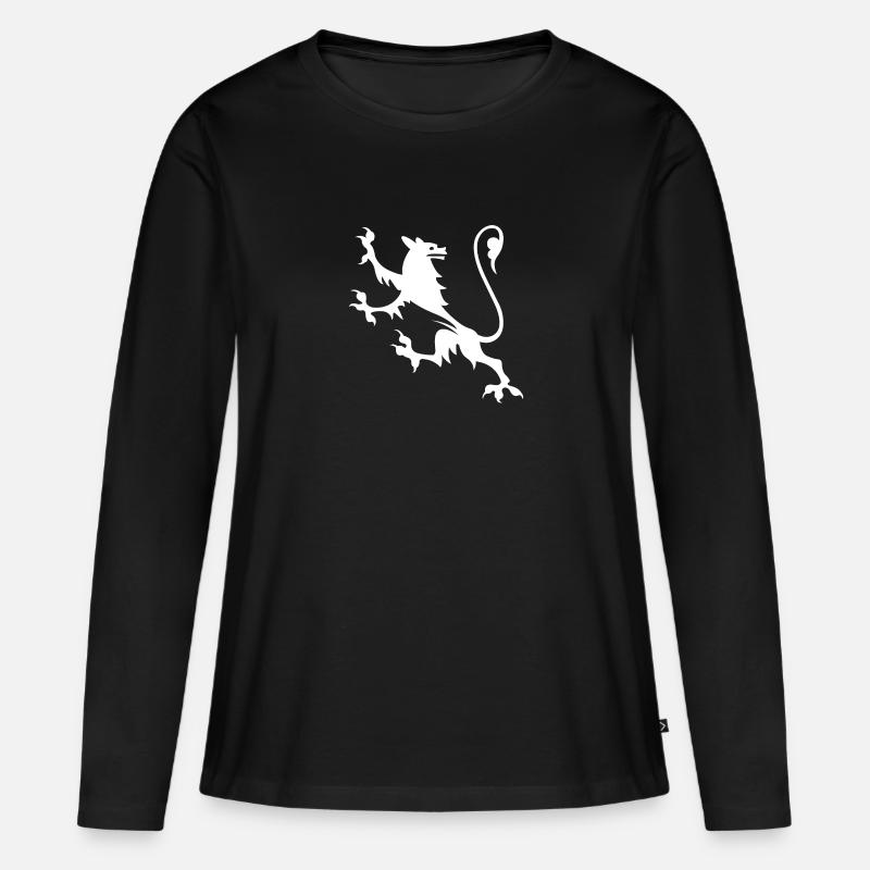Werwolf im Stile mittelalterlicher Wappen - Frauen Premium Bio Langarmshirt - Schwarz