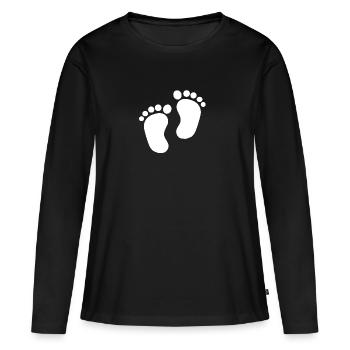 Pieds bébé - Pieds bébé T-shirt - T-shirt manches longues Premium bio Femme - noir - Devant - Julia (174cm)