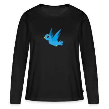 b i r d448 - Frauen Premium Bio Langarmshirt - Schwarz - Vorne - Julia (174cm)