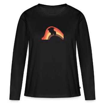 Agriculture Ferme Agriculture - T-shirt manches longues Premium bio Femme - noir - Devant - Julia (174cm)