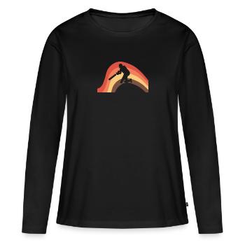 Pitcher Cricket Cricketspieler - Frauen Premium Bio Langarmshirt - Schwarz - Vorne - Julia (174cm)