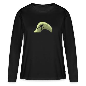 Axtwerfen Sportart Axe Throwing - Frauen Premium Bio Langarmshirt - Schwarz - Vorne - Julia (174cm)
