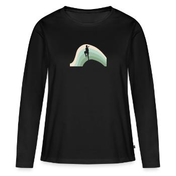 Cardio Aérobic Aérobic - T-shirt manches longues Premium bio Femme - noir - Devant - Julia (174cm)