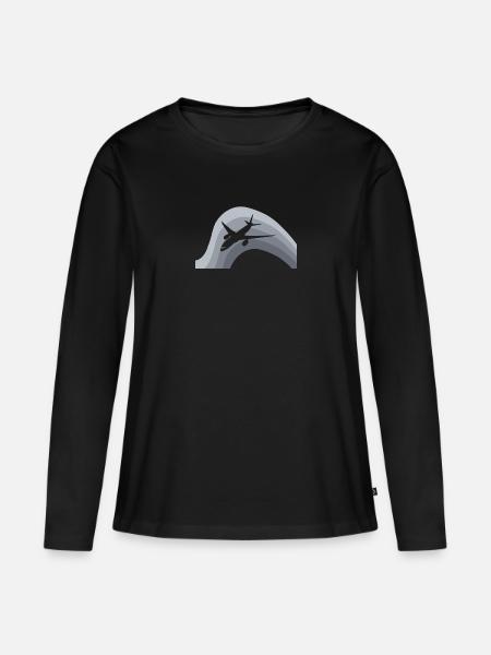 Flieger Flieger Flieger - Frauen Premium Bio Langarmshirt - Schwarz