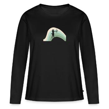 Bogen Bogenschießen - Frauen Premium Bio Langarmshirt - Schwarz - Vorne - Julia (174cm)