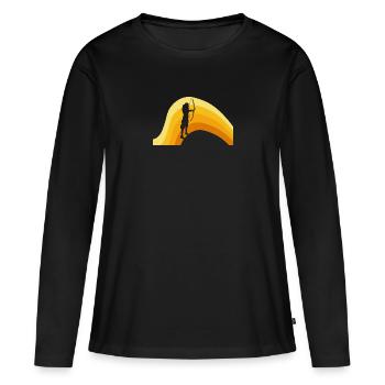Arc long Arc long - T-shirt manches longues Premium bio Femme - noir - Devant - Julia (174cm)