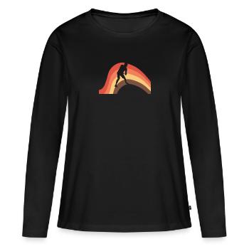 Sportart Discgolf - Frauen Premium Bio Langarmshirt - Schwarz - Vorne - Julia (174cm)