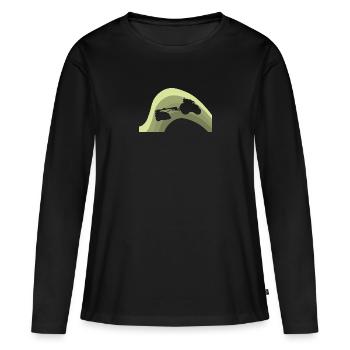 Hof - Frauen Premium Bio Langarmshirt - Schwarz - Vorne - Julia (174cm)