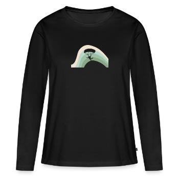 Skydiving Skydive Base Jumping - Frauen Premium Bio Langarmshirt - Schwarz - Vorne - Julia (174cm)