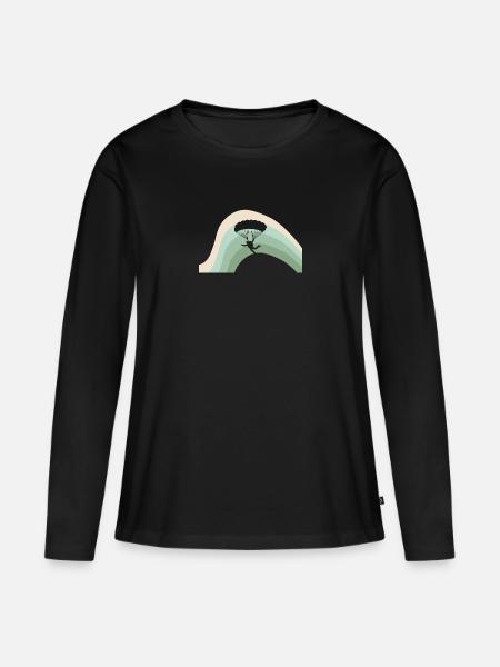 Skydiving Skydive Base Jumping - Frauen Premium Bio Langarmshirt - Schwarz