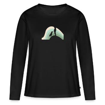 Dresseur de chiens, école canine, dressage de chiens - T-shirt manches longues Premium bio Femme - noir - Devant - Julia (174cm)