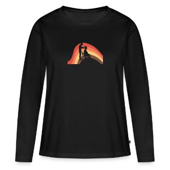 Coiffeur Ciseaux de coiffeur - T-shirt manches longues Premium bio Femme - noir - Devant - Julia (174cm)