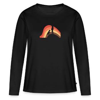 Dresseur de chiens, école canine - T-shirt manches longues Premium bio Femme - noir - Devant - Julia (174cm)