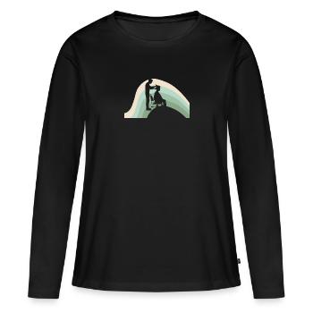 Hairdresser Apprenticeship Comb - Women's Premium Organic Long Sleeve Shirt - black - Front - Julia (174cm)